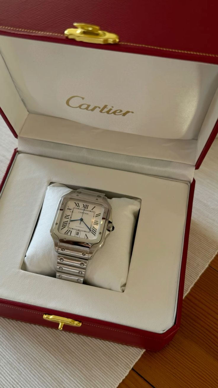 Cartier santos with box and papers